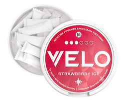 Velo strawberry ice original 10mg open wrap front with pouch