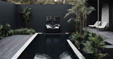 Black swimming pool