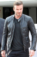 David beckham black leather jacket celebrity wear mens cloting gift for him summer hot sale 64