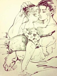 Joutarou and Jolyne Joutarou and Jolyne