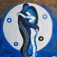 DALL·E 2023-10-29 20.58.29 - a painting of a man and a woman hugging that resembles the yin an...png