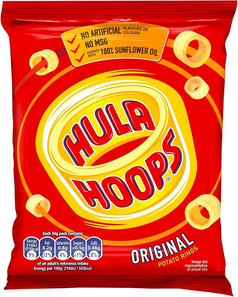 KP Hula Hoops Ready Salted - Pack Size = 32x34g