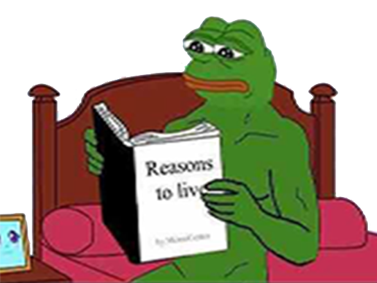 desespoir depressif lit reason grenouille 4chan de other raison vivre suicide frog live triste worthless pepe melancolie to livre