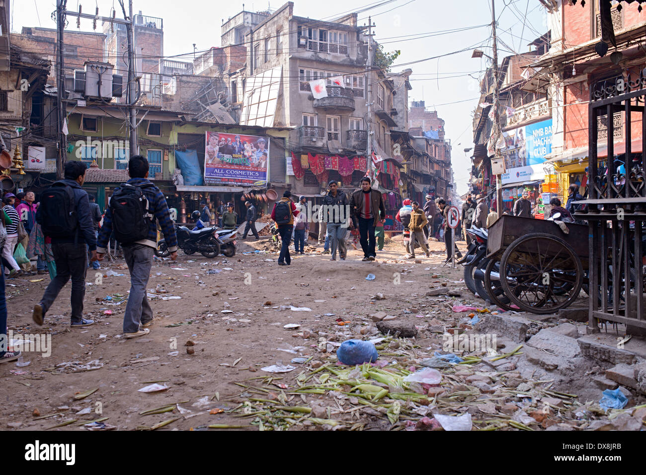 people-in-the-dirty-streets-of-kathmandu-DX8JRB.jpg