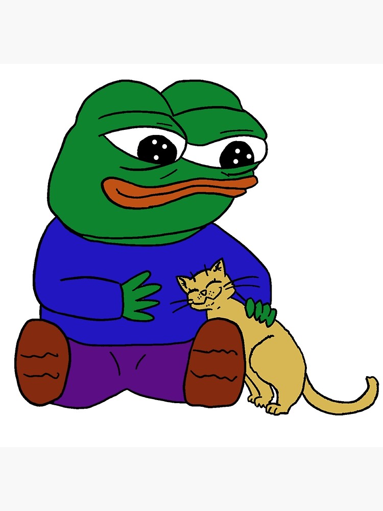 Pepe With Cat Art Print for Sale by TheMemesLord | Redbubble