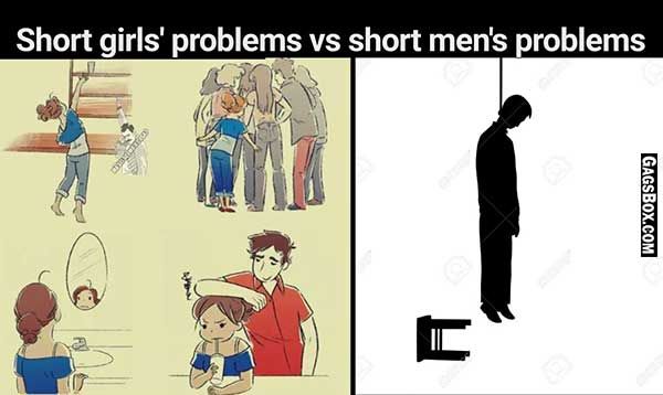 Short girl vs short man problems | Girls problems, Funny pictures, Short  girls