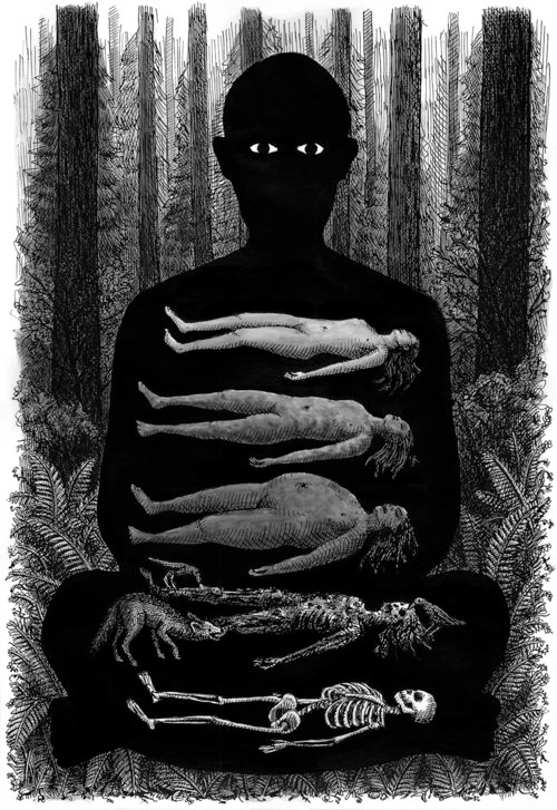 Corpse Meditation" Art Print — LANDIS BLAIR | Meditation art, Scary art,  Meditation pose drawing