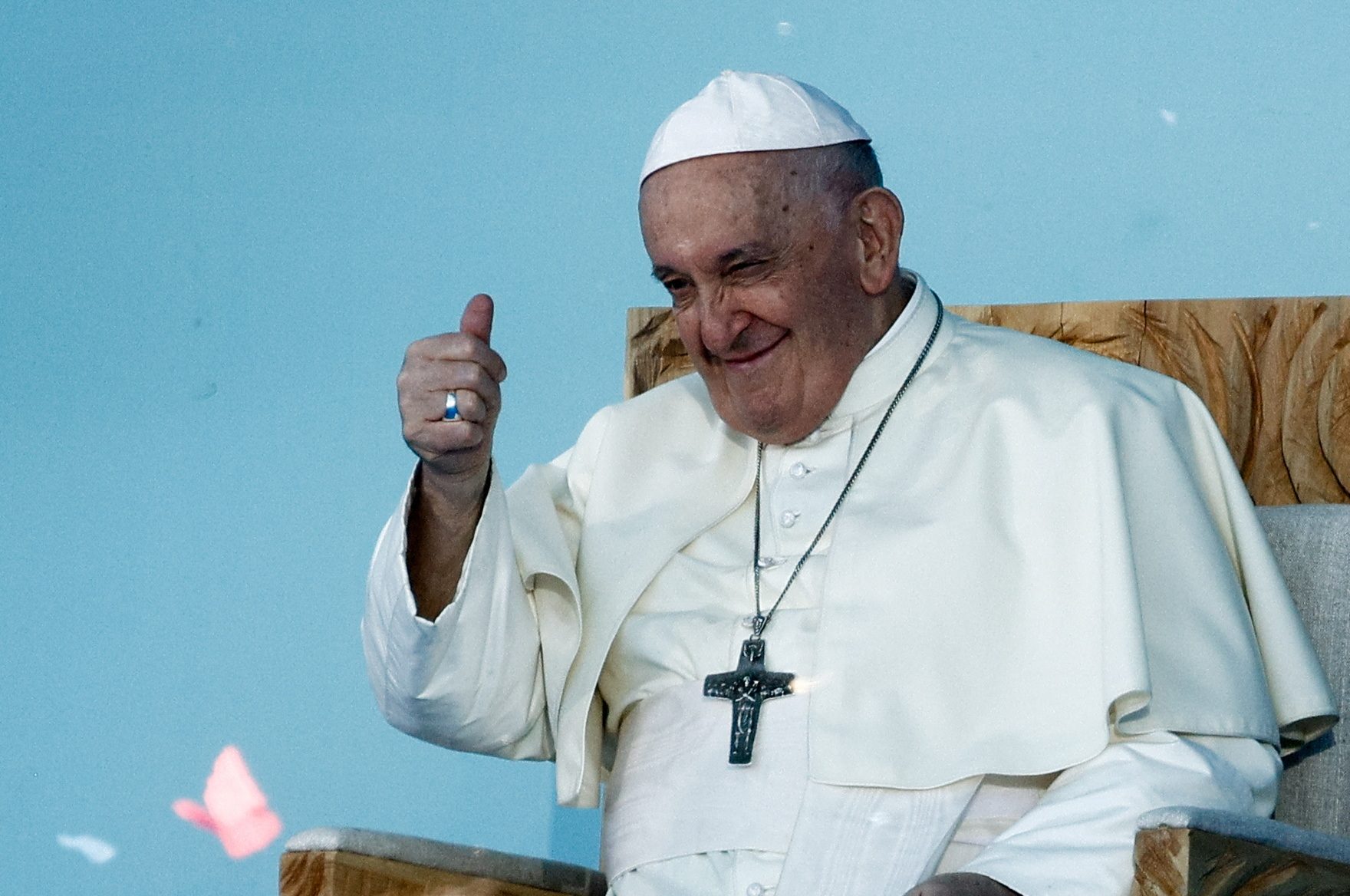 Not exactly Michelangelo, Pope Francis tries his hand at mural painting