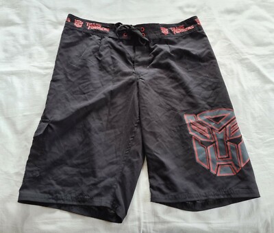Transformers Autobots Logo Mens Black Printed Swimming Board Shorts Size L  New | eBay UK