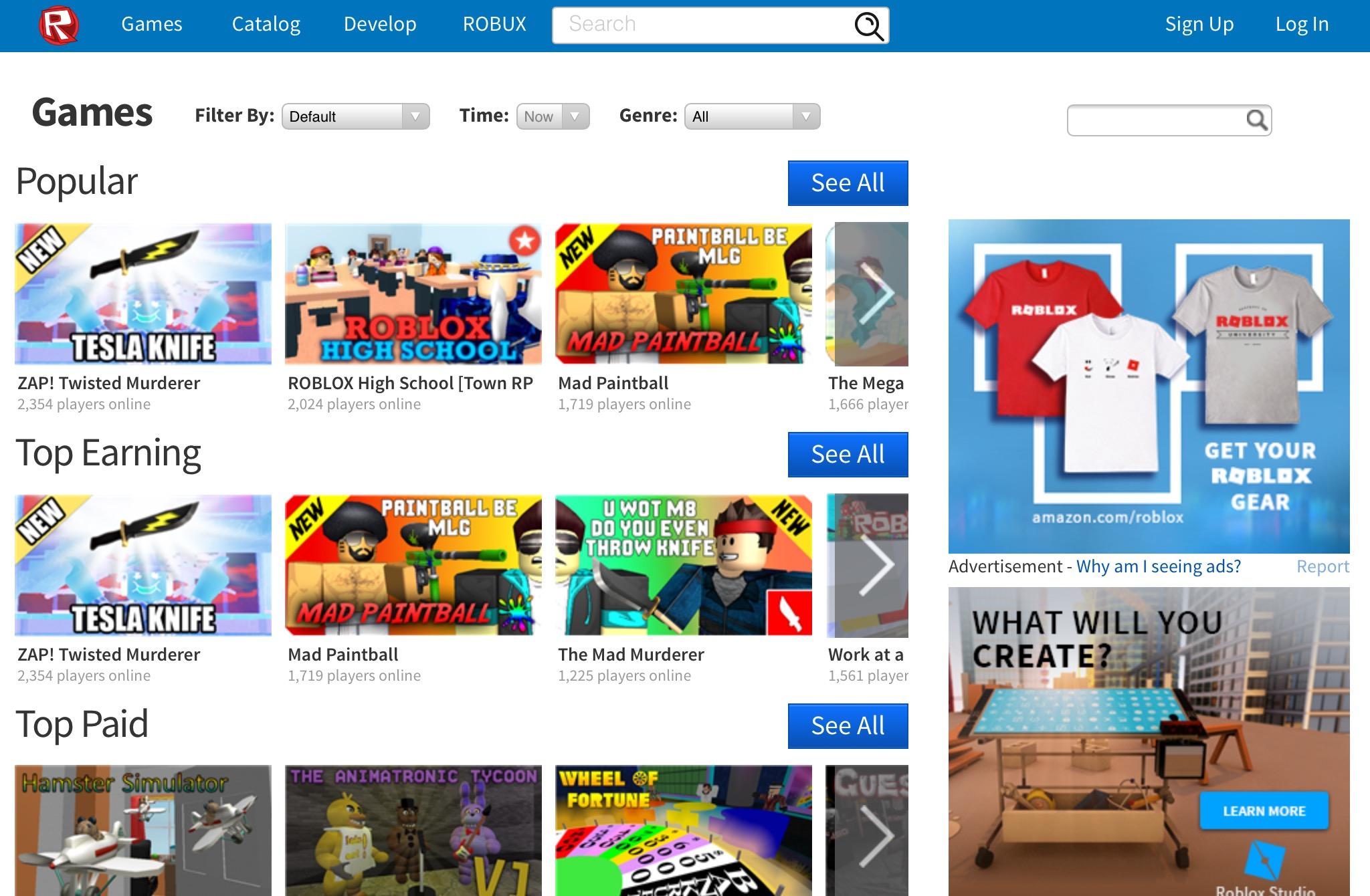 Throwback: Front page games of Jan. 18, 2015 : r/roblox