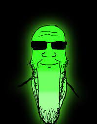 SoyBooru - Post 5584: calm closed_mouth glasses glowie glowing green_skin  soyjak stretched_chin stubble sunglasses variant:markiplier_soyjak