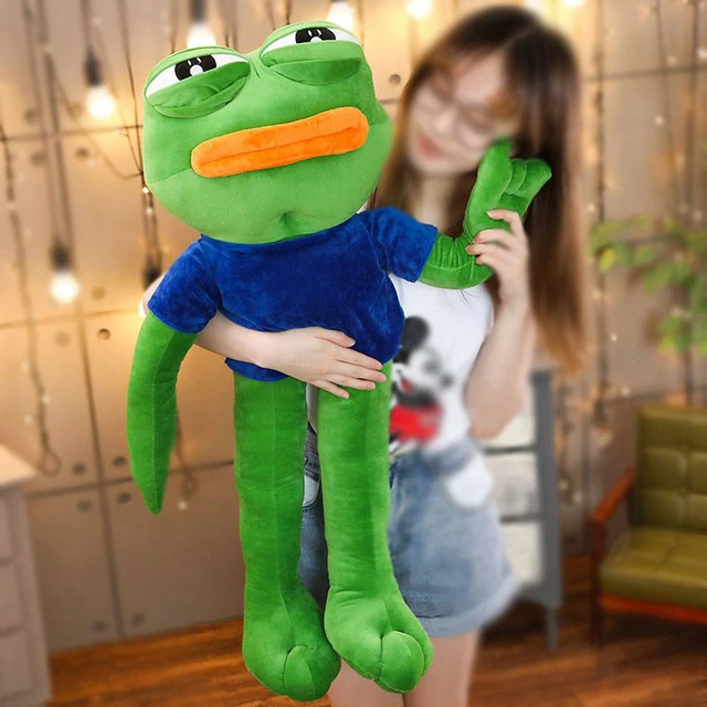 50-90cm Große Größe Pepe Die Frosch Meme Sammlung Traurig Frosch Fühlt Sich Gute Mann Plüsch Spielzeug Weiche Angefüllte tier Puppen Geschenk