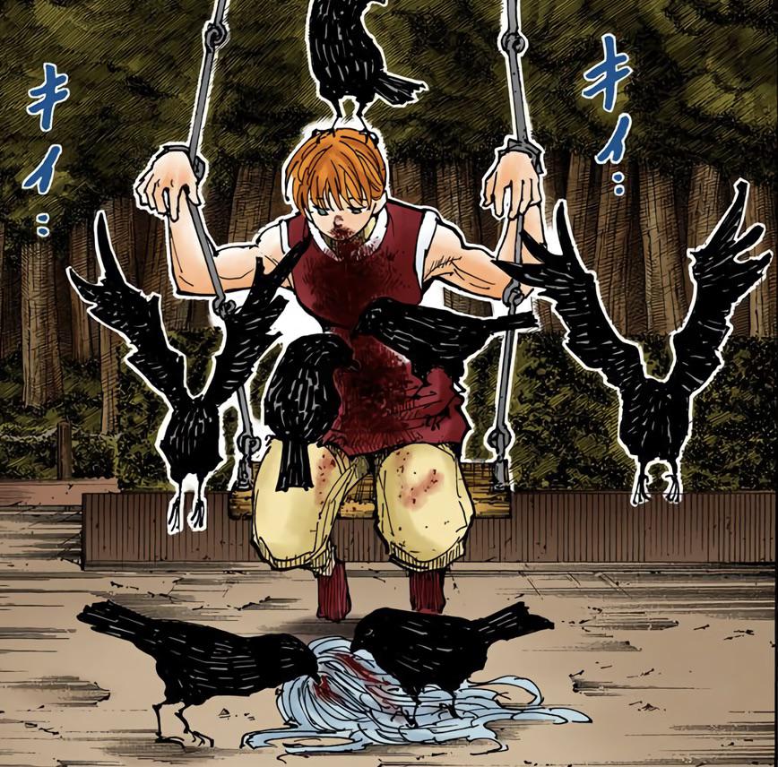 Never really noticed how the crows are seemingly eating Kortopi's eyes,  karmic justice : r/HunterXHunter