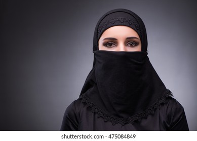muslim-woman-black-dress-against-260nw-475084849.jpg