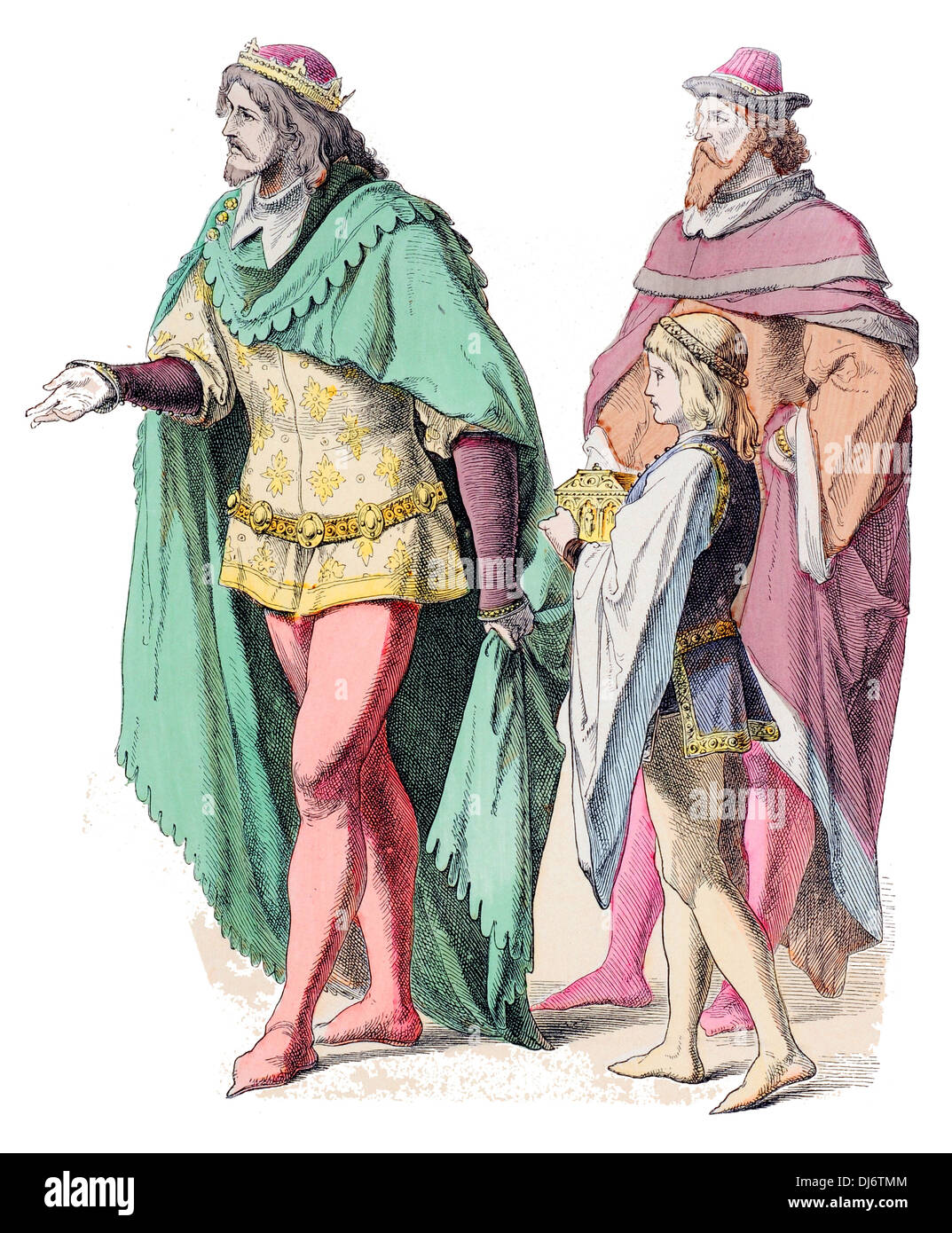 English Prince page boy and nobelman 14th Century Stock Photo - Alamy