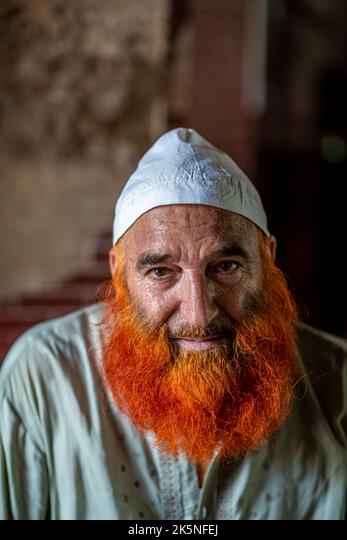 Portrait de l'homme musulman avec barbe teintée au henné, région Afar,  Ethiopie, Assayta Photo Stock - Alamy