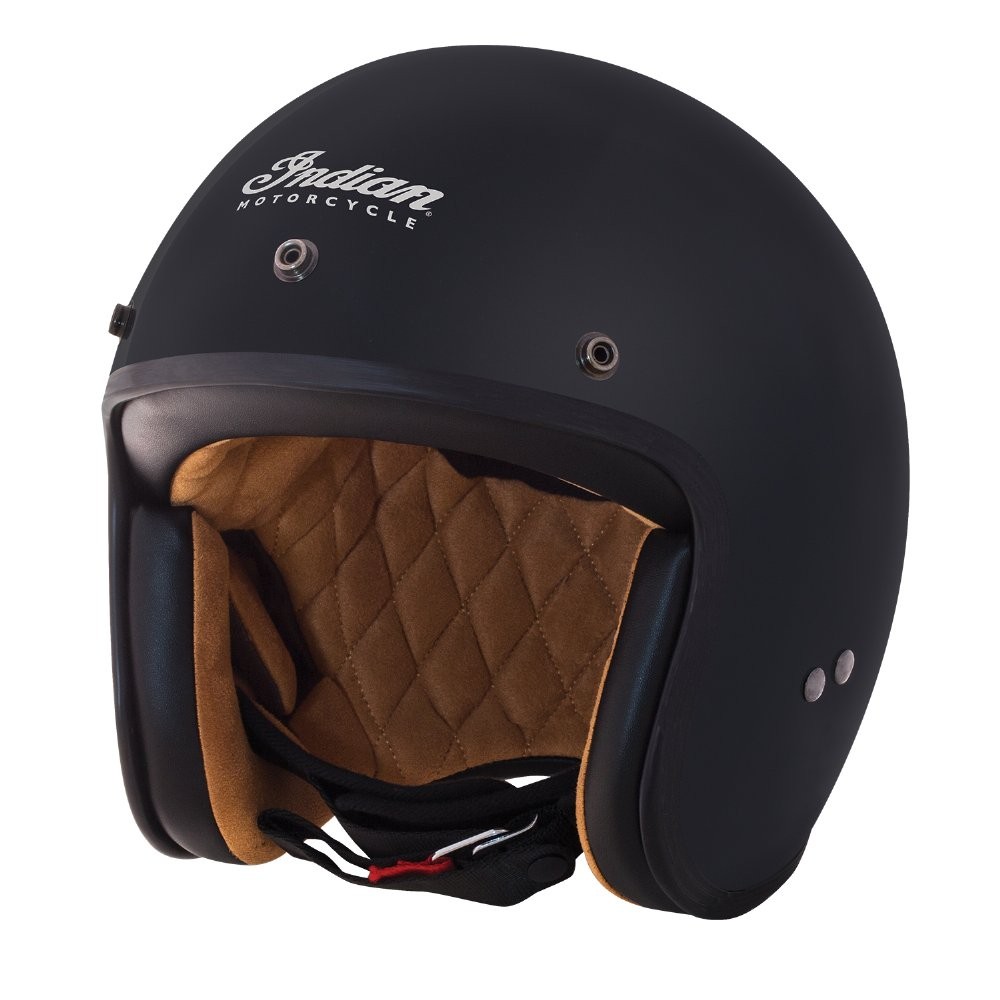 Indian Retro Matt Black Open Face Crash Helmet - Freedom Motorcycles