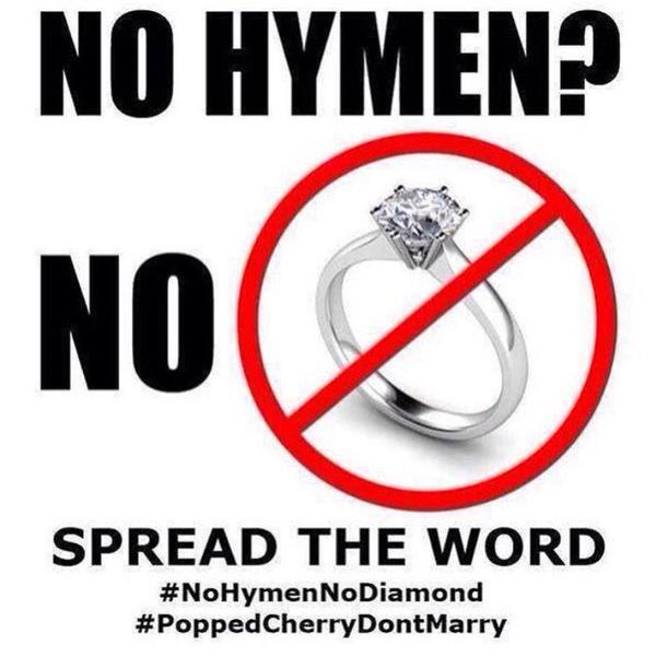 No Hymen, No Diamond” – Rinse Before Use