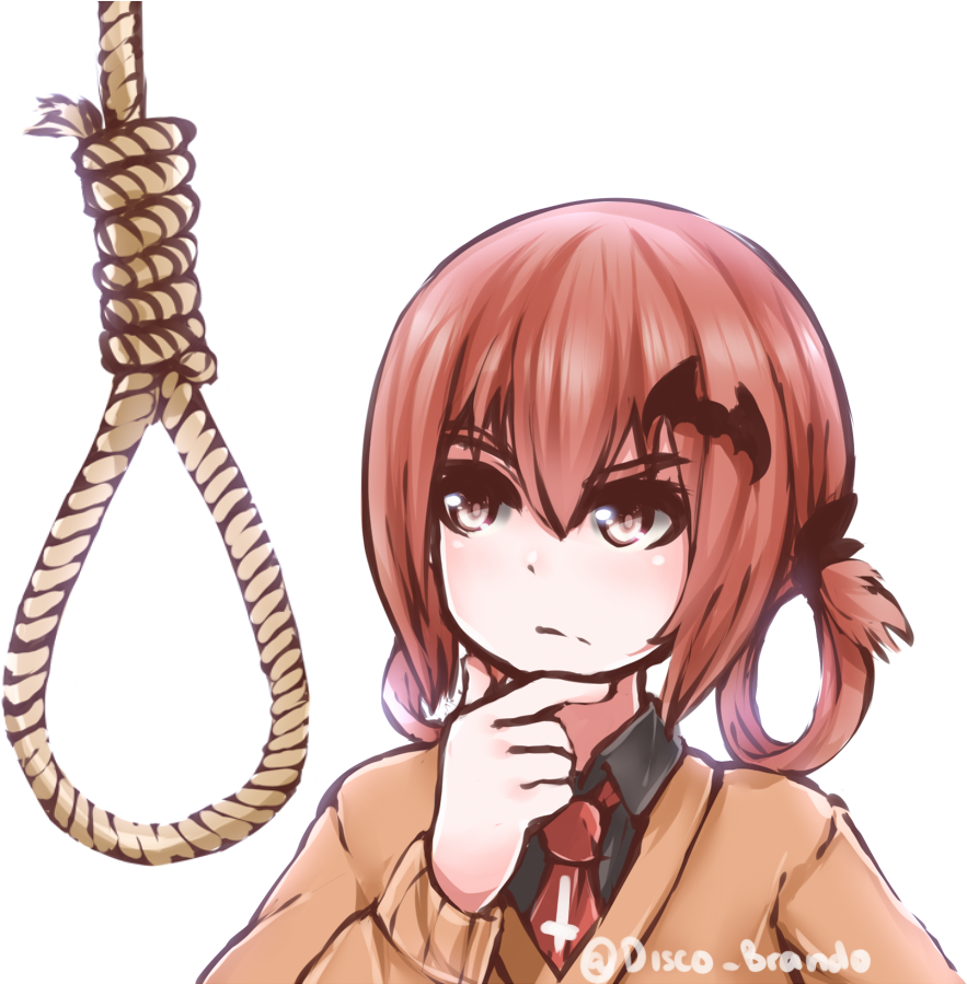 Download Anime Character Contemplating Noose | Wallpapers.com