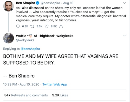 The Meme Responses To Ben Shapiro Claiming Cardi B And Megan Thee  Stallion's 'WAP' Is A Medical Condition Are Hilarious | Grazia