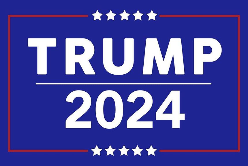 Donald Trump 2024 President Reeclect Re Election Campaign Thick Paper Sign Print Picture 8x12