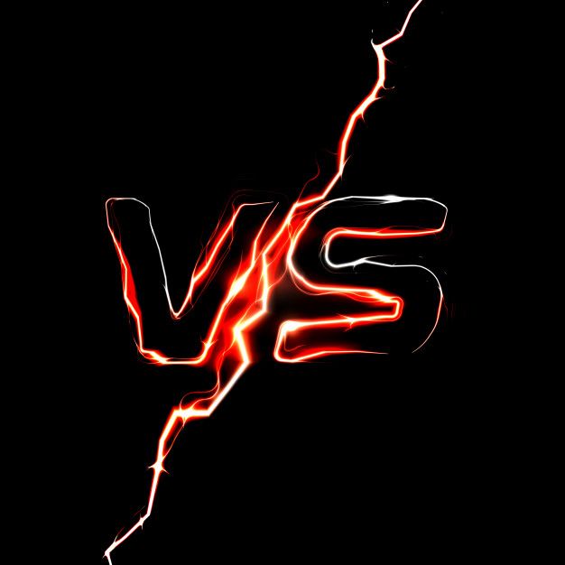 Versus VS logo. Plantilla de titular de batalla. Brillante diseño de rayos.  | Vector Premium