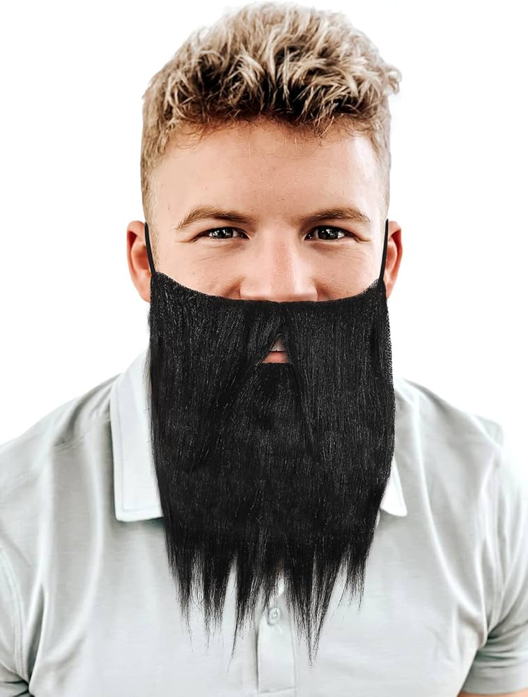 Komonee Fake Beard Black For Halloween Christmas Parties Fancy Dress Up  Costume Hair Accessory Outfit Novelty Joke : Amazon.co.uk: Toys & Games