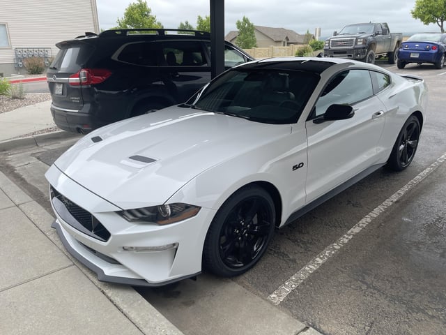 Traded in my 2018 GT base yesterday. 2023 Oxford White 401A ...