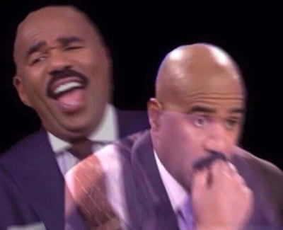 High Quality Steve Harvey Laughing Serious Blank Meme Template