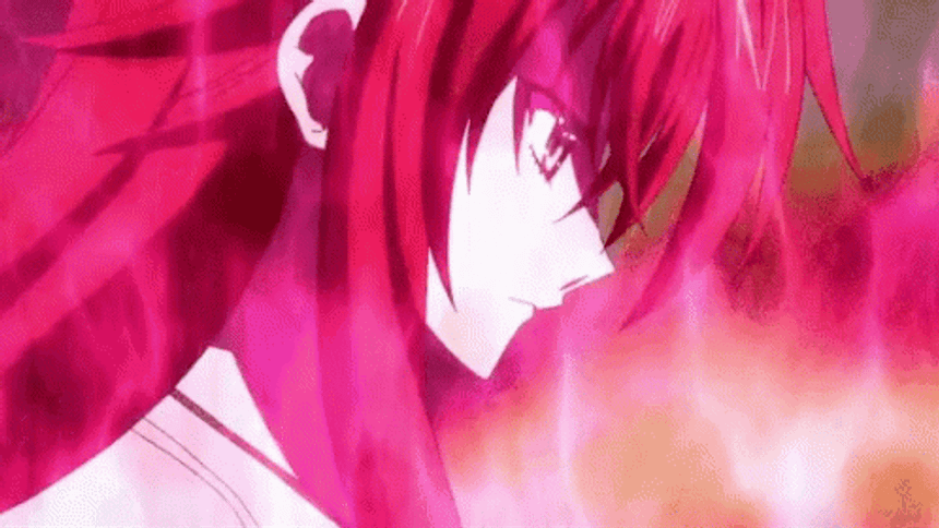 Rias Gremory Aura Flowing Power Charge GIF
