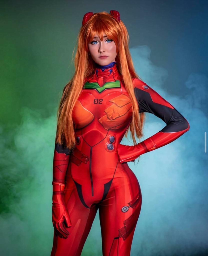 Fantasia Feminina Asuka Langley Anime Adulto Cosplay Traje