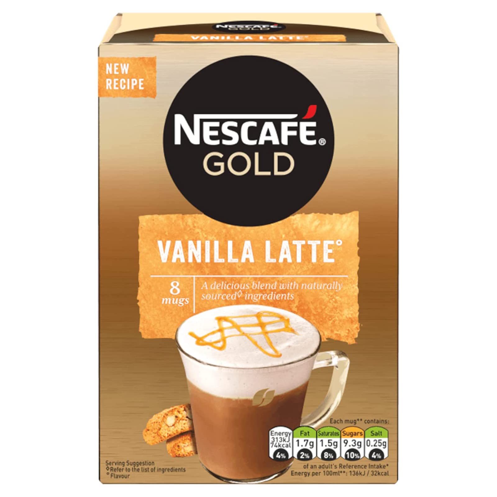 Amazon.com : Nescafe Vanilla Latte 8 x 18.5g - Pack of 6 : Grocery &  Gourmet Food