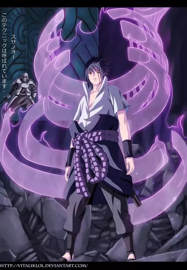 Since chakra is highly malleable, can Sasuke form a Susanoo armor around  his body like the nine-tails chakra mode? - Quora
