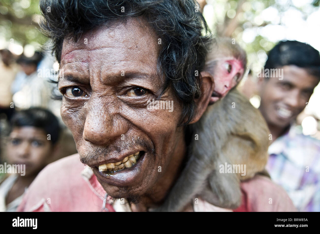 a-man-with-his-monkey-BRW85A.jpg