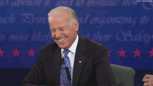 Joe Biden Laughing Shaking his Head