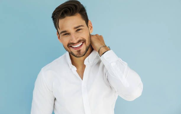 Handsome man Portrait of sexy smiling male model beautiful man stock pictures, royalty-free photos & images