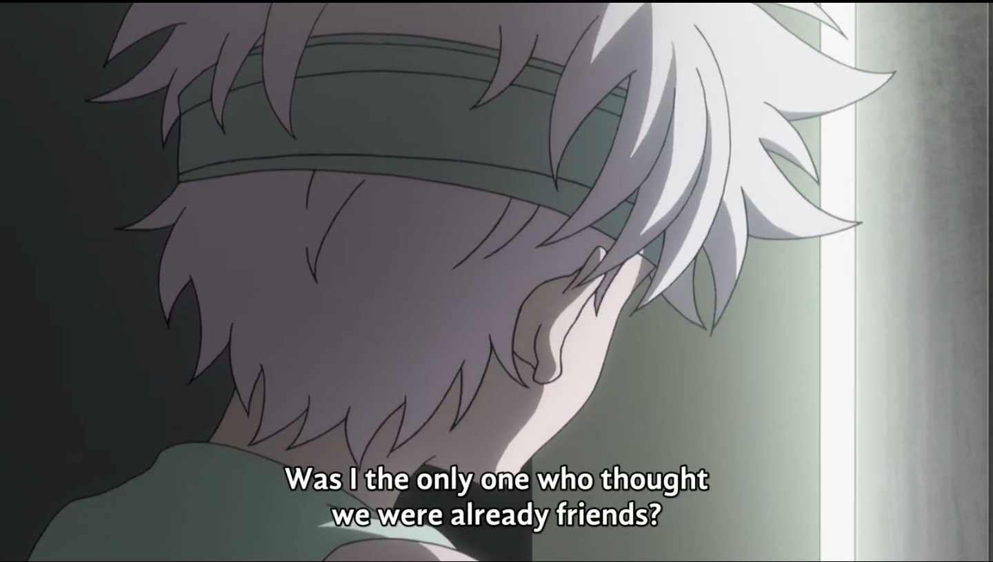  on X: this moment HIT Killua learned more about friendship because of  Gon and now he has this moment Ikalgo explaining that they are already  friends. So Ikalgo becomes what Killua