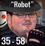 A neckbeard wearing a trilby and half-gloves