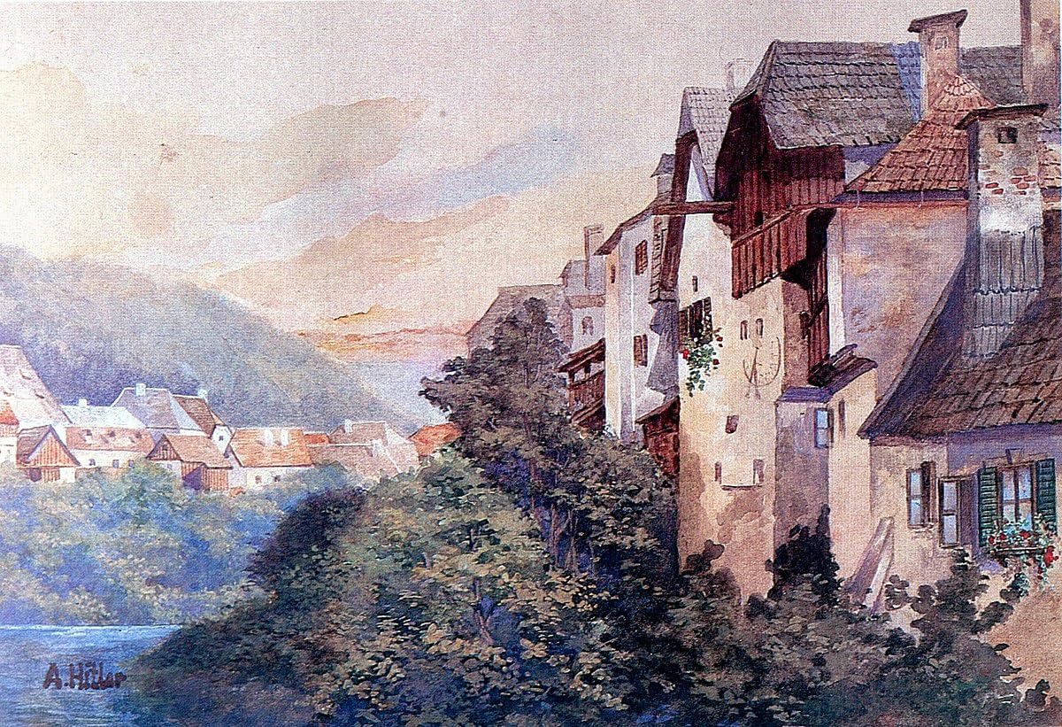 Amazon.com: Adolf Hitler : Village on the Steep Slope : 1909-1910 :  Archival Art Print : unknown author: Electronics