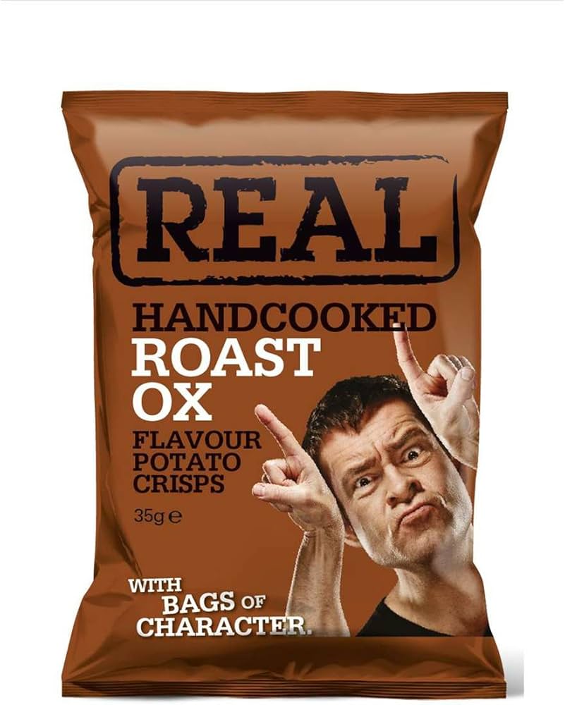 Real Handcooked Potato Crisps (Pack of 24 x 35g) (Roast Ox) : Amazon.co.uk:  Grocery