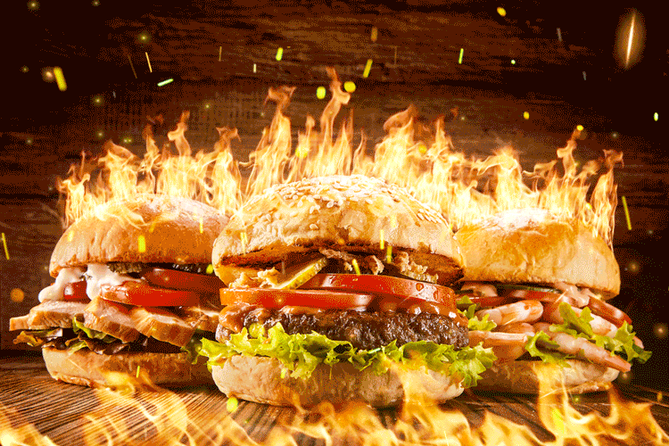 Burger Fire Photo Manipulation on Behance