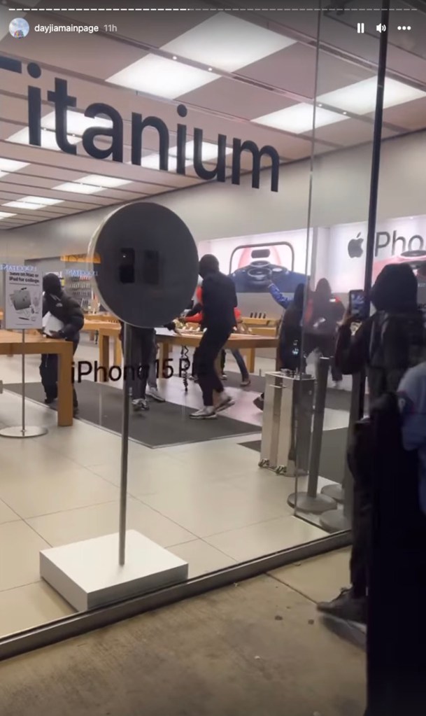 Blackwell's video showed youths breaking into the Apple store and emerging with loot
