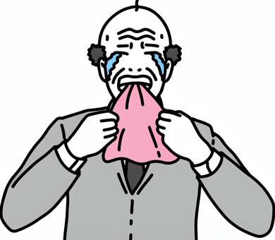 Free Vectors | Uncle biting a handkerchief in frustration