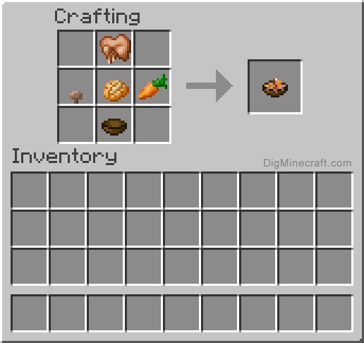 Image result for minecraft rabbit stew crafting recipe