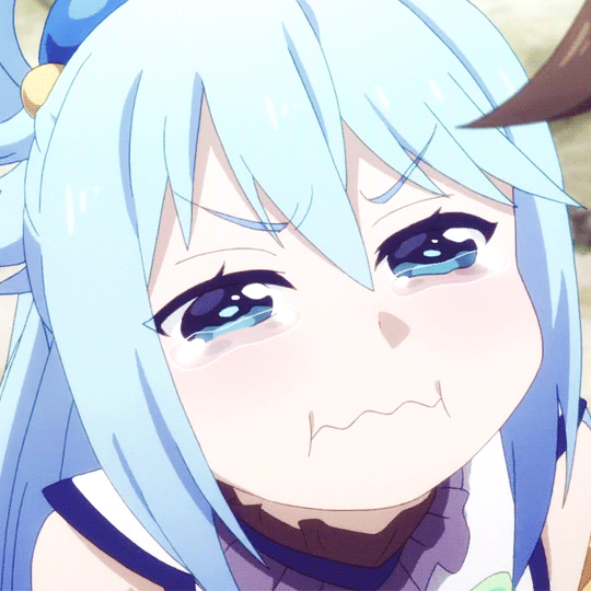 Aqua #Konosuba #crying #sad #angry #gif