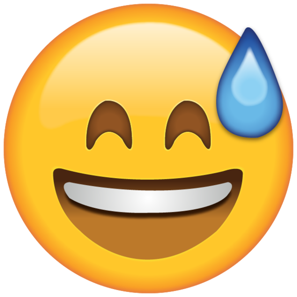 Smiling with Sweat Emoji | Emoji, Emoji stickers iphone, Emoji clipart