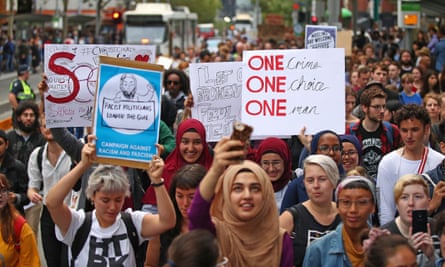 Protests against Islamophobia in Melbourne following the Christchurch attacks.