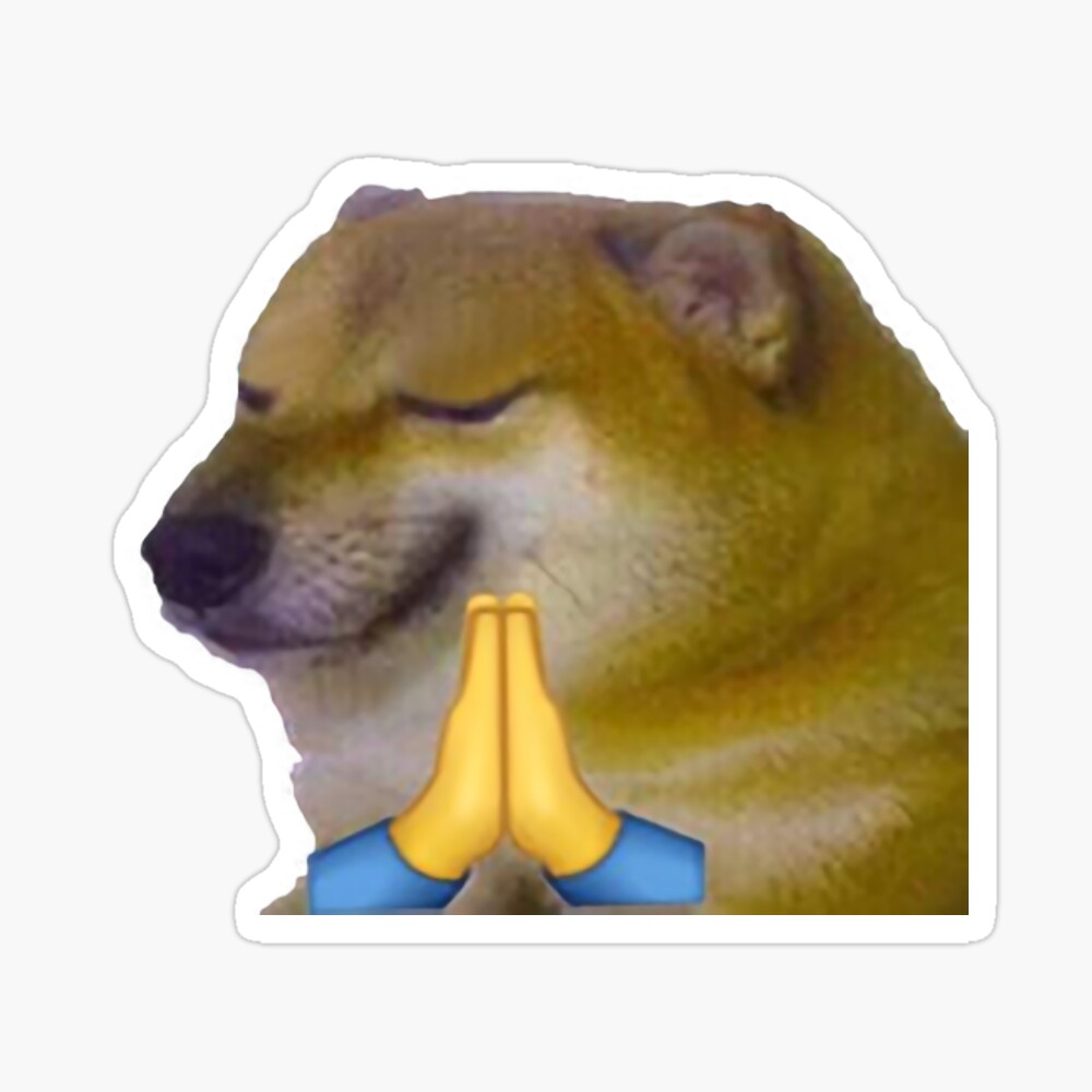 cheems praying Pin for Sale by moonman1232141 | Redbubble