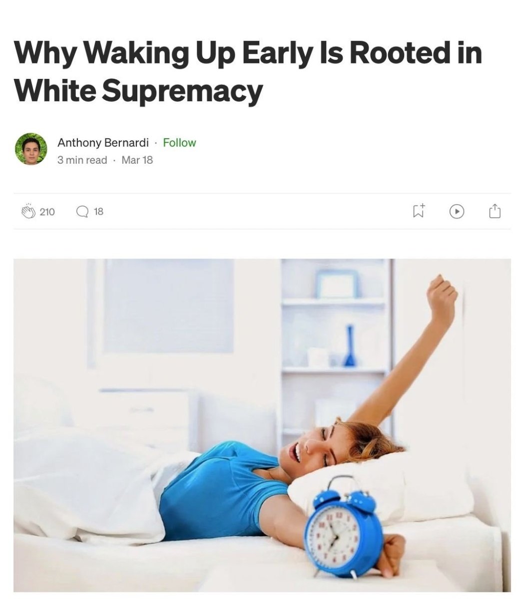 Tehseen Poonawalla Official  az X-en: „I wake up at 4 am because of  Brahmamuhurtha but Anthony Bernardi believes Waking up Early is Rooted in White  Supremacy! Honestly being woke is a