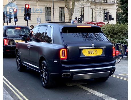 BBC 5, Rolls-Royce Cullinan (Leicester) License plate of the United Kingdom